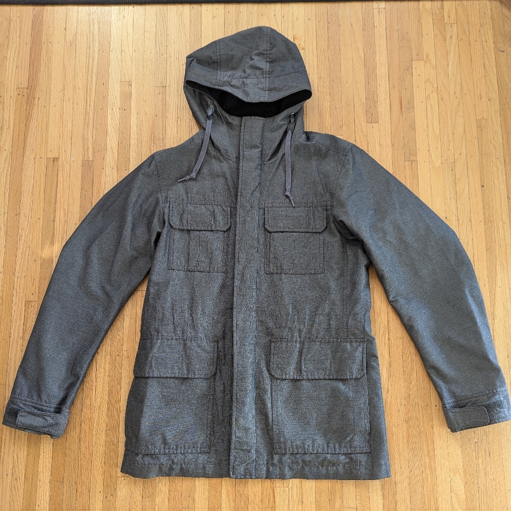Uniqlo Men's Grey Hooded Jacket - Size XS